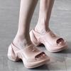 This Year, Ultra-white Skin Tone Slippers Are Popular. 2025 Summer Thick-soled Sandals Are Worn Outside. Women's Slope Heel Muffin One-word Drag