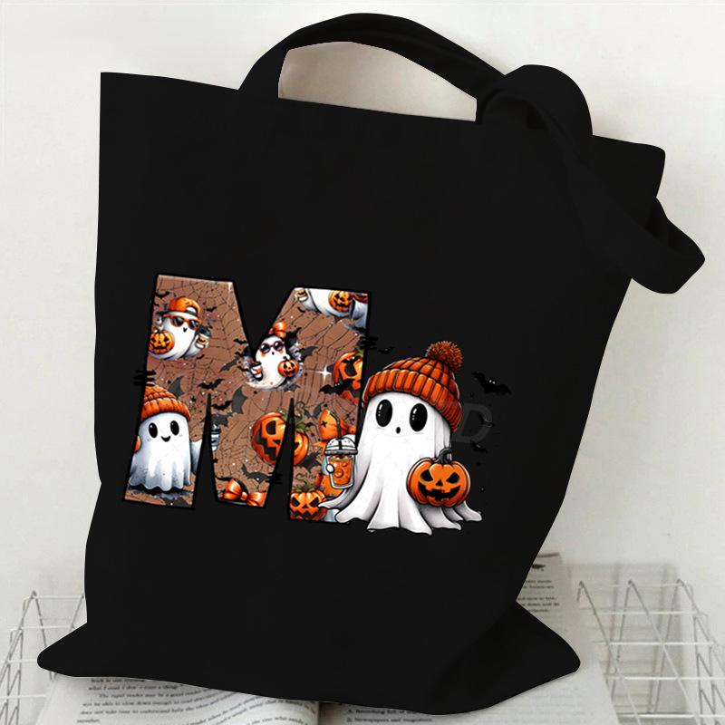 26 Letters Personalized Printing Trend Handbag Commuter Shoulder Bag Canvas Bag