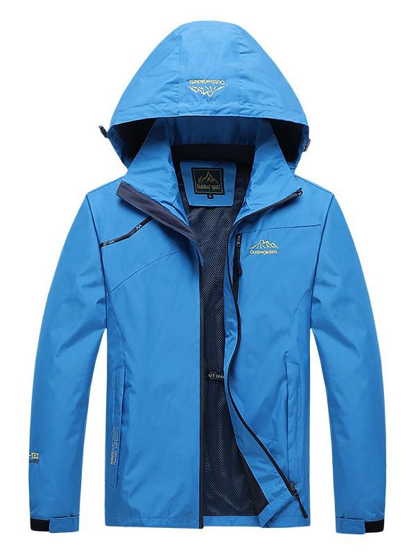 Unisex Spring & Autumn Windbreaker: Waterproof, Breathable Hooded Jacket for Hiking & Mountaineering.