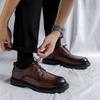 New Lace-Up Oxford Shoes Men'S Comfortable Genuine Leather British Thick-Soled Business Leather Shoes For Spring