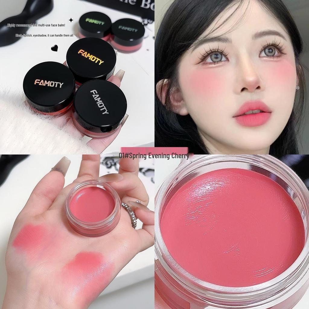 FAMOTY Multi-Use Blush & Lip Cream: Natural Sheer Highlighter for Universal Complexion Enhancement