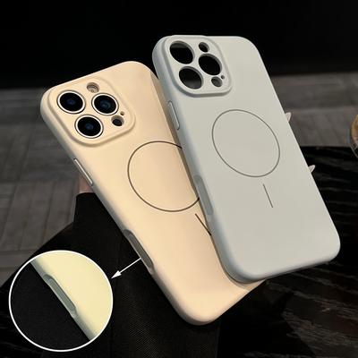 Magnet Liquid Silicone Camera Control Button Case For iPhone 16 E 15 14 Plus 13 12 11 Pro X XS XR Max For Magsafe Armor Cover