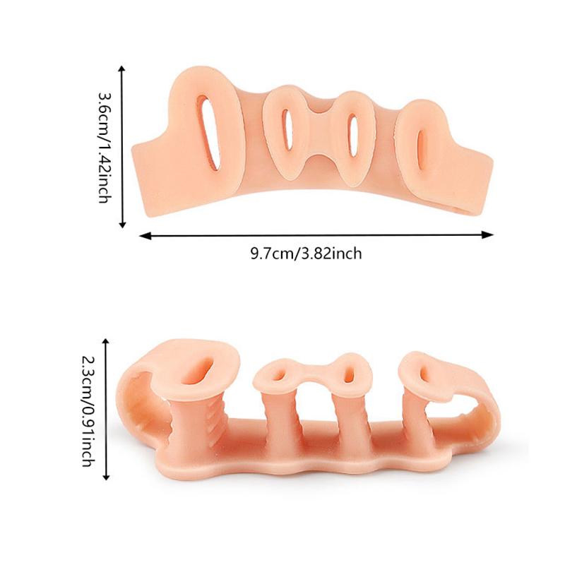 2Pcs=1Pair Hard Silicone Toe Finger Separator 5 Hole Hallux Valgus Orthopedic Spacers Bunion Overlapping Hammer Foot Corrector