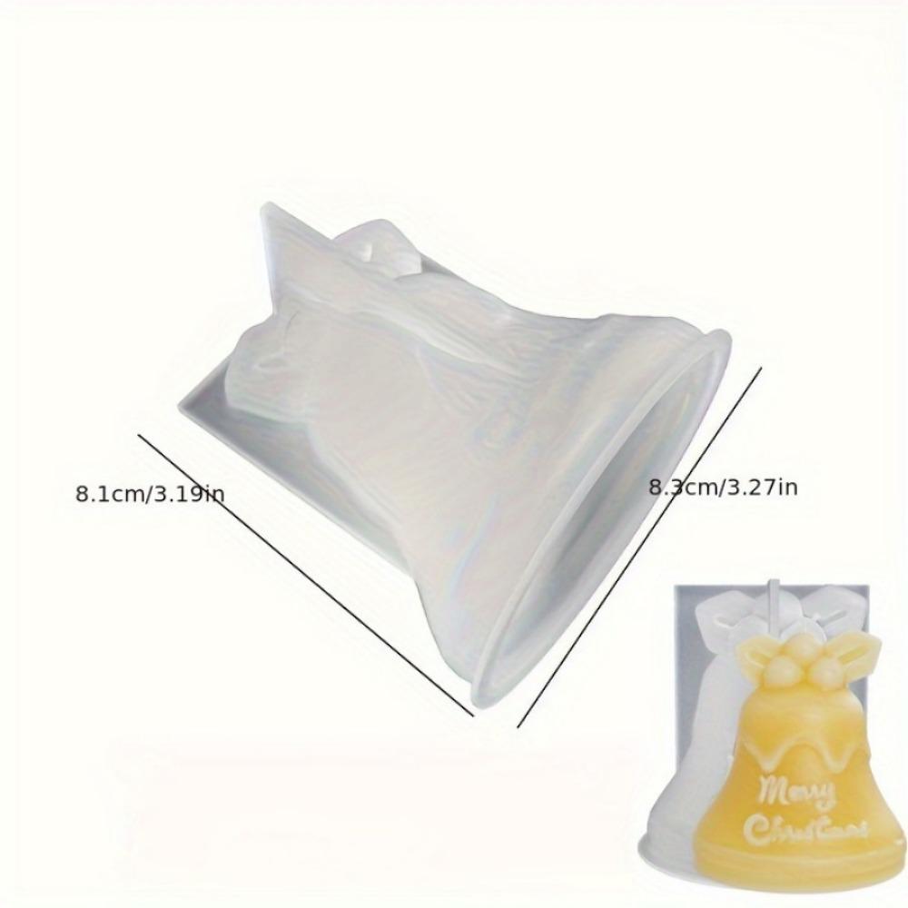 

Силиконовая форма для рождественской ароматизированной свечи своими руками - 3D милый дизайн оленя и колокольчика, идеально подходит для гипсовых украшений и домашнего декора No. 3 Bell-shaped Bell