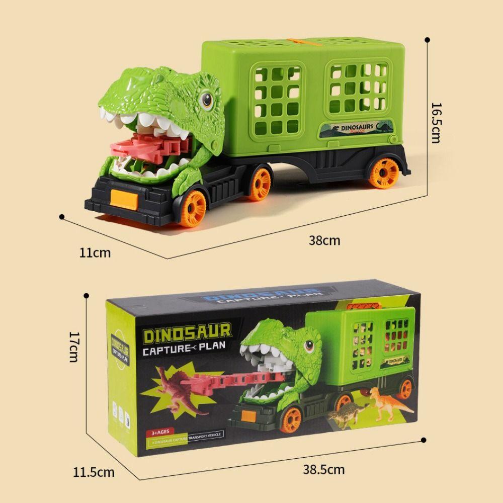 6/12 Dinosaur Model Dinosaur Truck Toys Ejection Function Dinosaur Transport  Toddler Toys