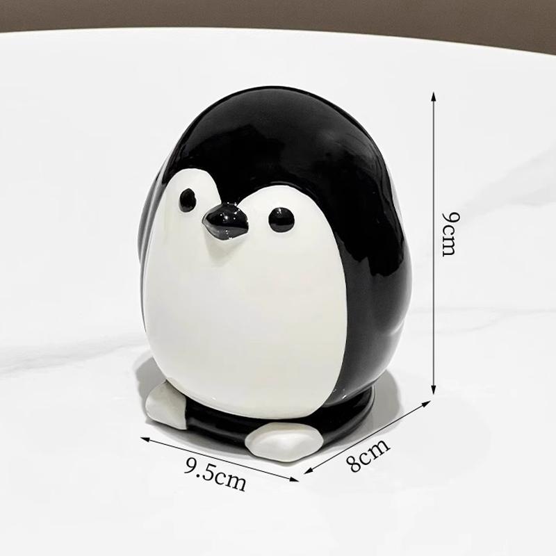 

Cute Penguin Toothpick Holder Ceramic Floss Box Desktop Ornament Home Decor 1 Piece