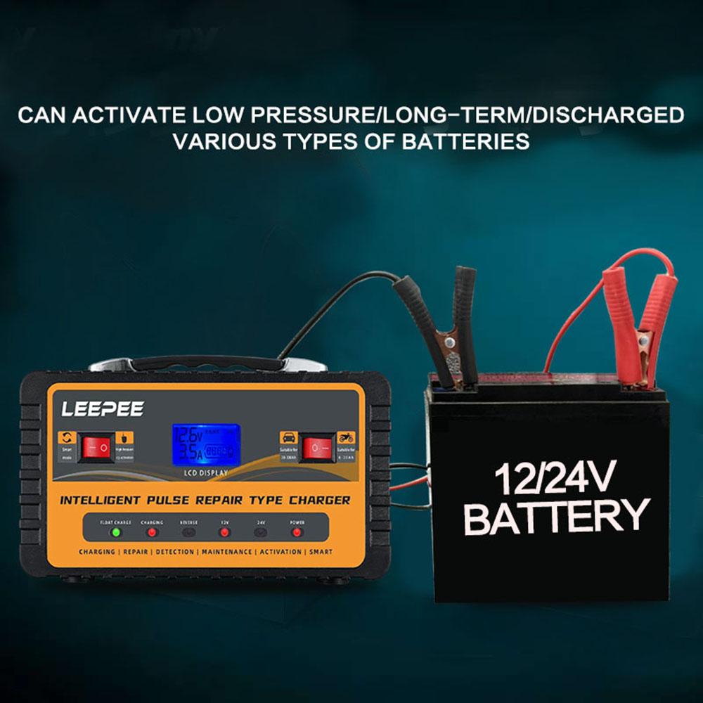 130W Battery Chargers RV Accessories Digital 12V/5A 24V/3A Fast Charge Switch Storage Cell Car Battery Pulse Repair Intelligent