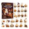 Halloween Advent Calendar Calendar, 24-Day Acrylic Ghost Figure Countdown Set to with Diverse Themes, Cute Desk Decor, Collectible Holiday Gift