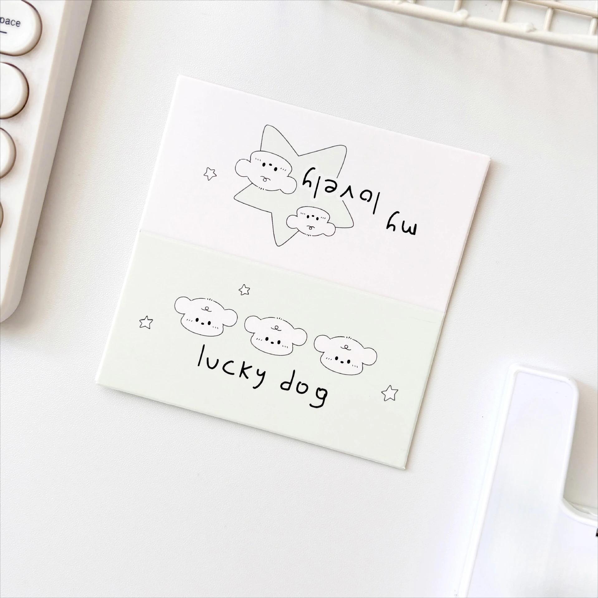 

10 шт. корейских Ins милых кошек, ягненка, собак, головы, карт, задняя часть карты Kpop, 3-дюймовая упаковка для фотокарточек, декоративный материал, упаковка для карт, картон