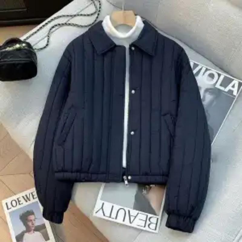 New Korean Style Thin Short Cotton Jacket for Women Autumn Winter Versatile Commuter Quilted Trendy