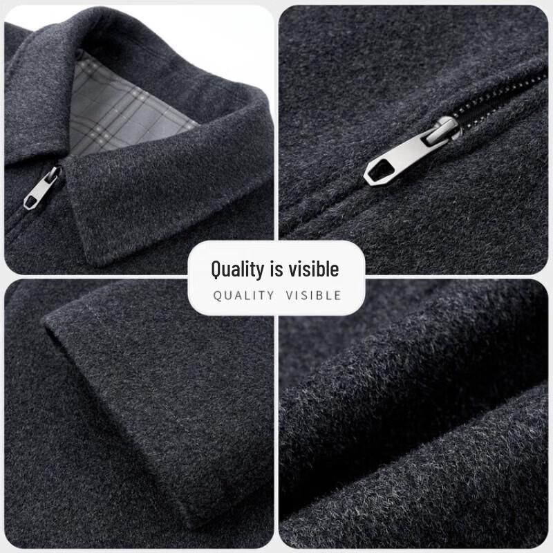ROMON Men's 100% Merino Wool Business Casual Lapel Jacket