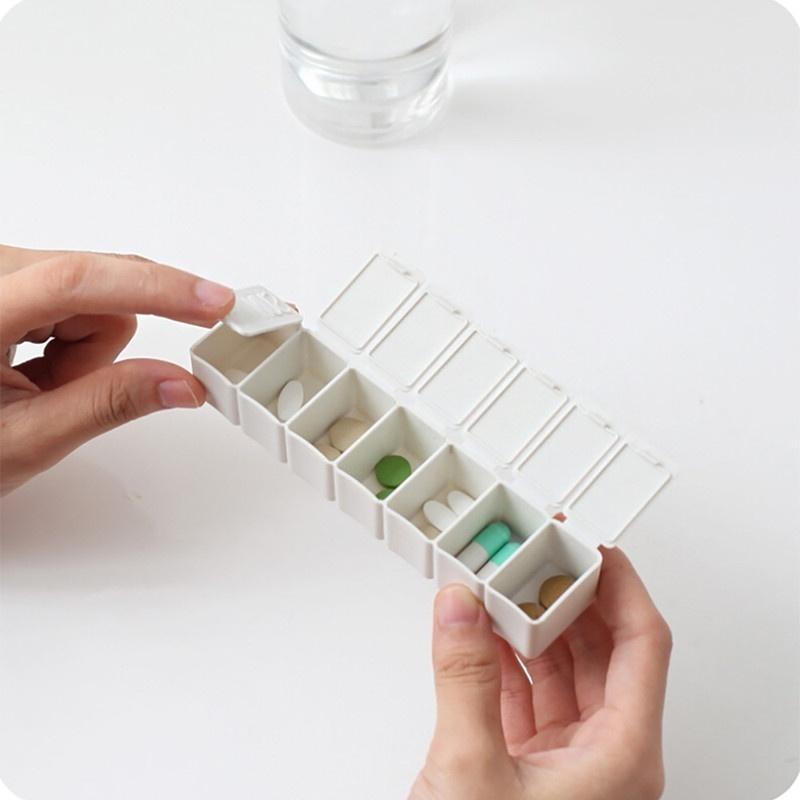 Weekly Pill  Dispenser  Box Adjustable Vitamin Storage Medicine Box Container