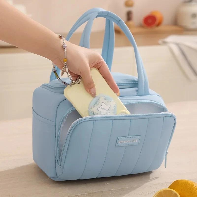 Thermal Lunch Bag Water Repellent Lunch Carrier Lunch Box Bag Soft Feel For Picnic Camping School