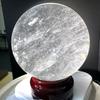 Used Crystal quartz round ball approx. 99.8mm Unique item with pedestal Natural stone figurine