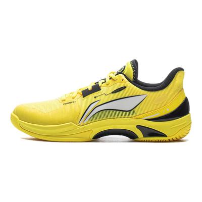 LiNing Sapatos de Treino Casuais Confortáveis com Absorção de Choque Leves de Cano Baixo Unissex Tênis Amarelo-Fluorescente AYTV013-3