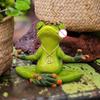 Zen Yoga Frog Statue Desktop Decoration Frog Sculpture Garden Frog Decor Meditation Statue Desktop Yoga Frog Decoration For