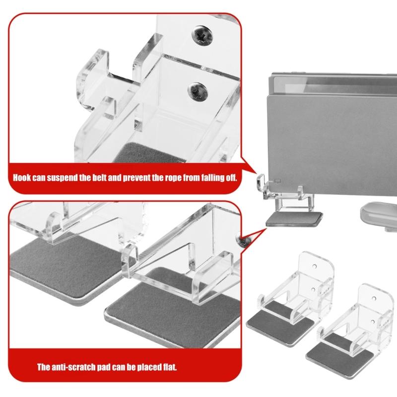 2pcs Wall Mount Holder for NS2 Console Clear Acrylic Stand with Controller Storage Rack Bracket Gaming Accessory