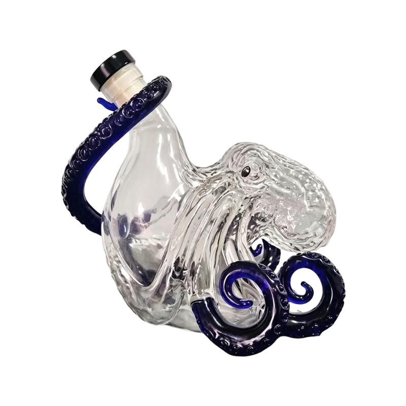 Creative Glass Octopuses Whiskeys Decanter Liquor Dispenser with Secure Suction Base For Home Club And Party Serving