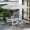 Outdoor Patio & Balcony Dining Chair Set - Wrought Iron & Rattan Backrest Chairs