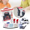 Gas Station Playset, Kids Gas Station Simulation Toy with Card Payment Function Role Playing Playset with Lights Sounds for Kindergarten Group Play