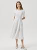 Robe Une Pièce Aheule Lino Flare Tension_Blanc