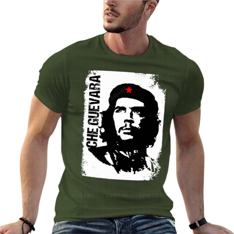 Che Guevara Vintage Oversize T-shirt Moda Męskie Ubrania Bawełna Streetwear Duży Rozmiar Góra Koszulka z Okrągłym Dekoltem Koszulka