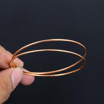 Hammered Pure Copper Bangle with Small and Large Circle Oval Links, Minimalist Jewelry, Handmade Copper Jewelry for Her/him