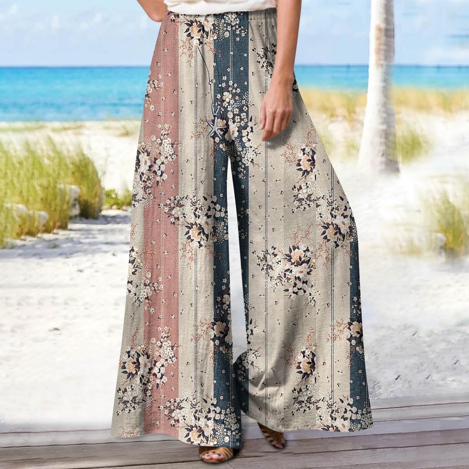 

Женские летние свободные повседневные широкие брюки с эластичной резинкой на талии и брюками XXXXXL розовый