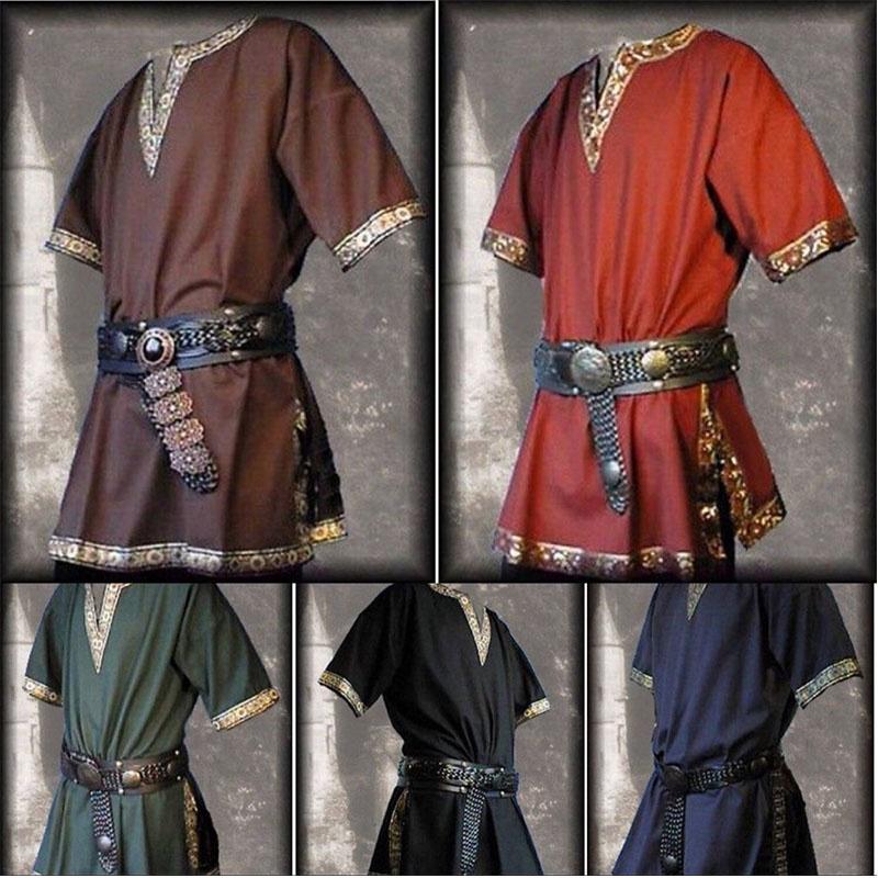 Medieval Renaissance Tunic Top Shirt Viking Norseman Saxon Men Cosplay Costume