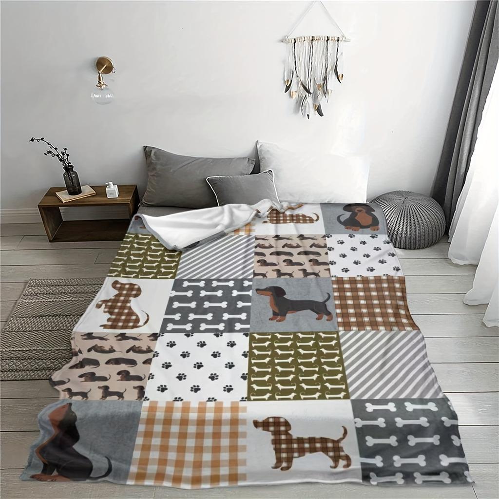 Minimalist Cow Spot Pattern Decorative Throw Blanket Trendy Monochrome Animal Print Indoor Home Decoration Blanket