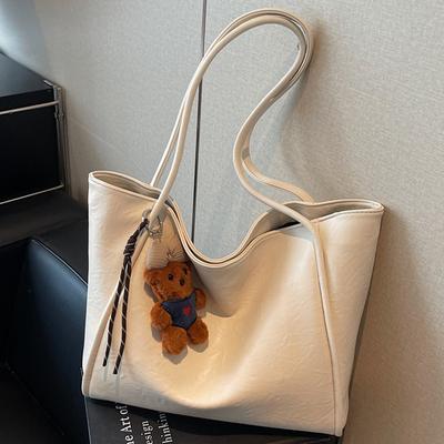 Autumn New Niche Retro Large-capacity Solid Color Casual Sense Simple Portable Shoulder Underarm Tote Bag Women