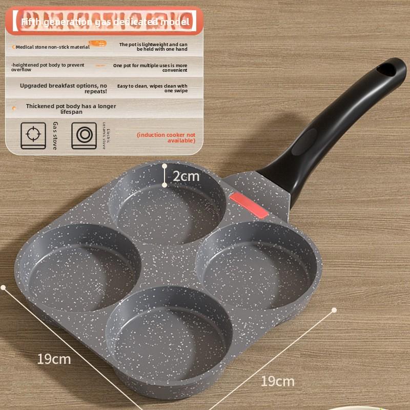 Frying Pan Household Mini Four-Hole Maifanshi Fried Egg Artifact Breakfast Fried Egg Pot Small Egg Burger Pot