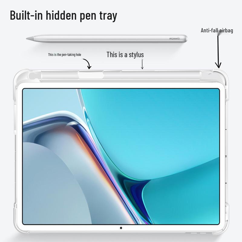 Huawei MatePad 11.5S Protective Case, Transparent TPU Soft Shell with Pen Slot for Honor X9 MagicPad