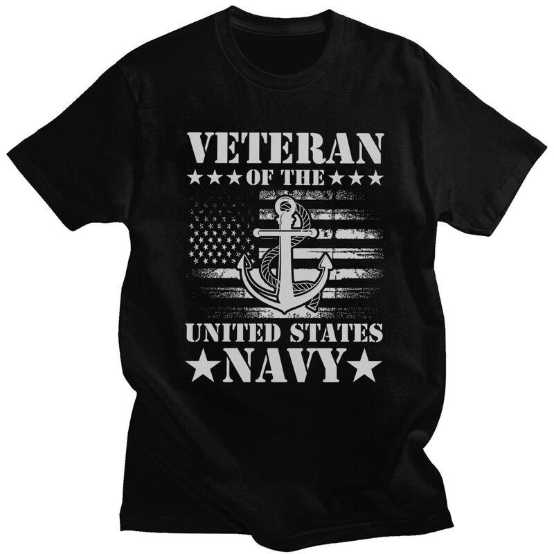 Individuelles US-Flaggen-T-Shirt für US-Armee-Veteranen für Männer T-Shirt Freizeit-T-Shirt Kurzarm-T-Shirt