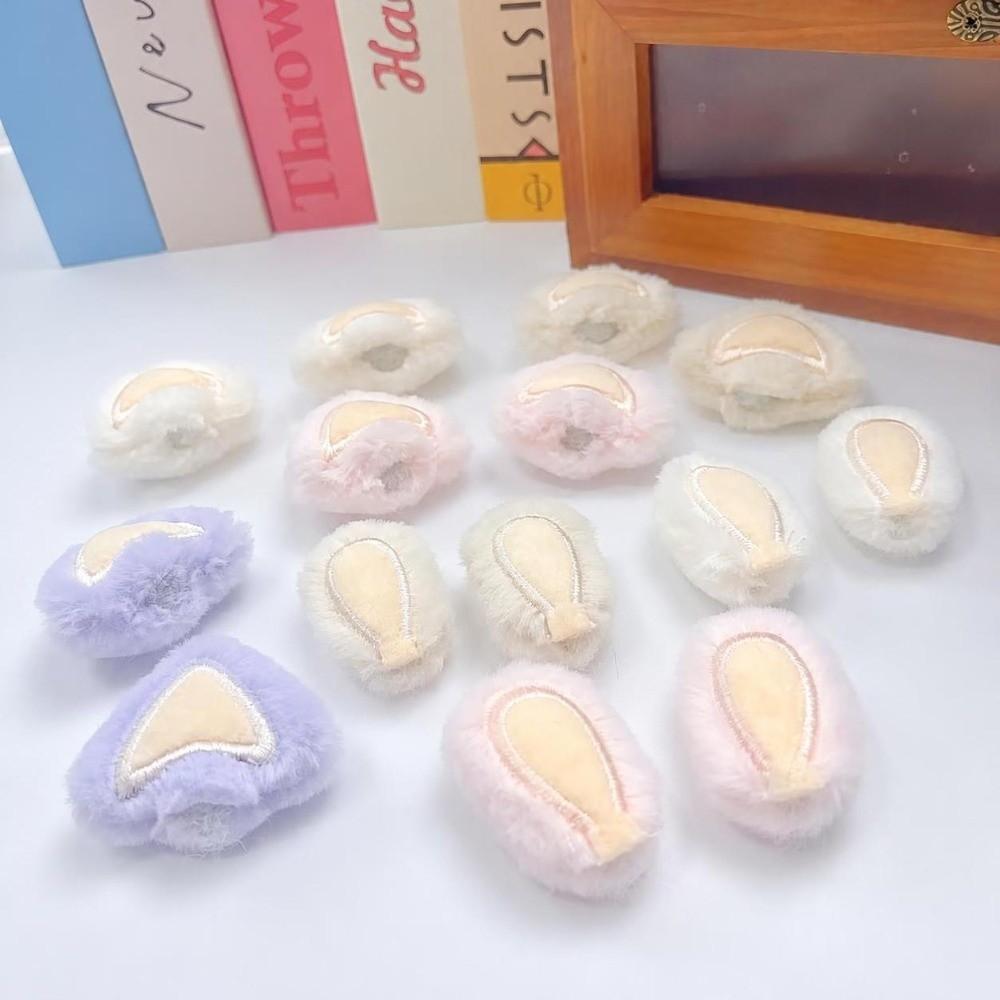 2PCS Fluffy Plush Cat Ears Soft Plush DIY Ear Appliques  for Hat Headband Garment Decoration