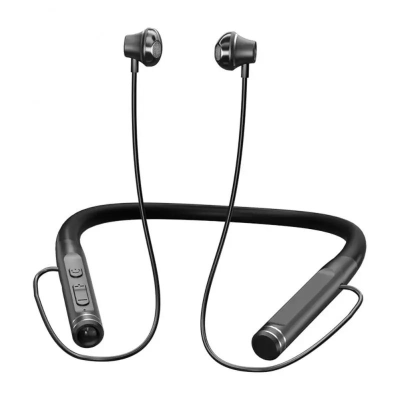 New Magnetic Neck Hanging Headphone Stereo Bass Wireless Bluetooth-compatibile Sport Earphones Waterproof Support TF Card