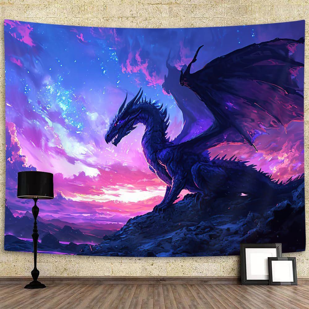 Purple Dragon tapestry 75x100 чёрный