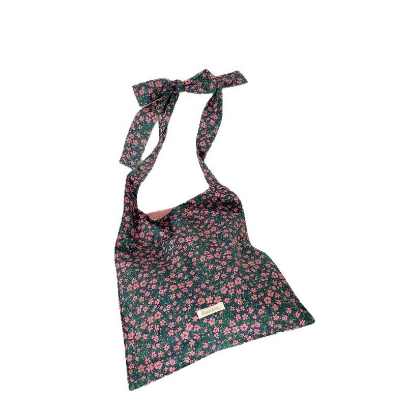 52 New fresh floral canvas bag women's street versatile underarm bag shoulder bag large capacity women's canvas bag