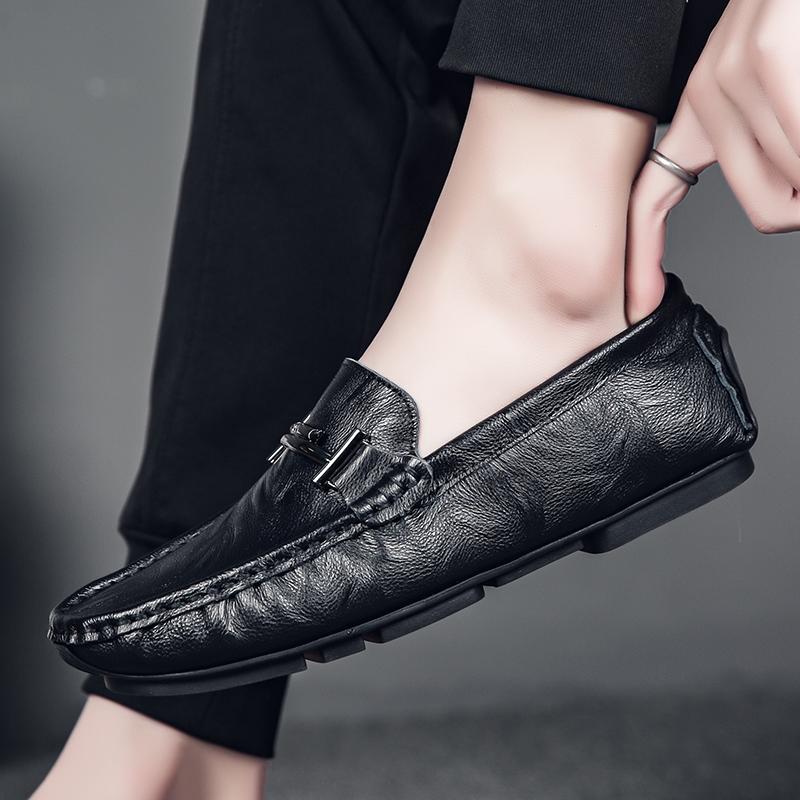 Mens Slip on Shoes Man Moccasins Men Loafers Real Leather Soft Shoes Flats Driving Shoes Mens Shoes Formal Handmade Leisure Walk