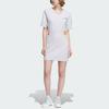 Adidas Originals Collegiate Dress Letter Logo Print Slim Fit Color Block Sports College Style Short Sleeve Dress Women Dresses Light-Gray IU4771