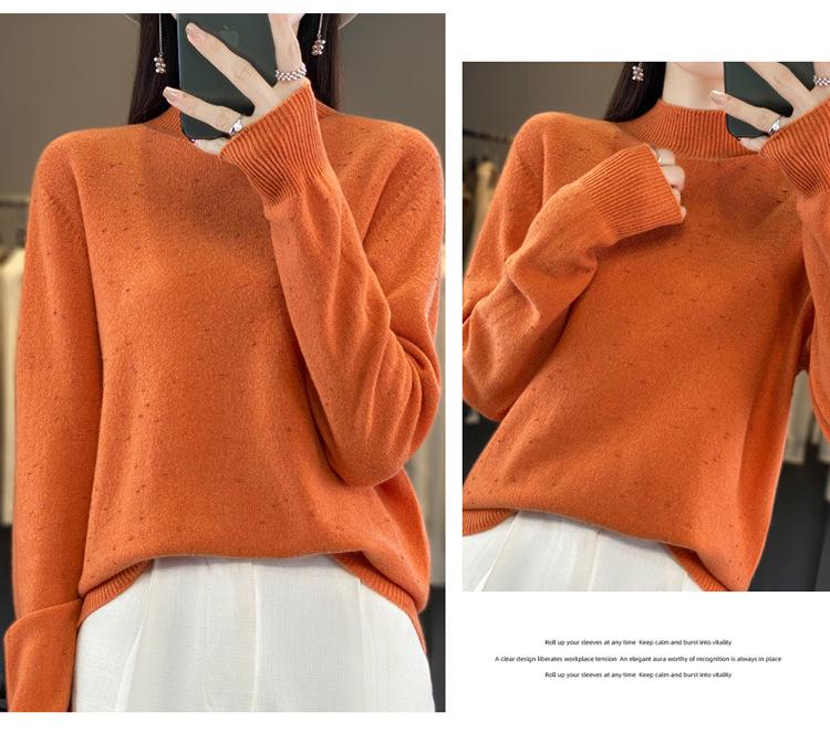 Women's Cozy Round Neck Knitted Wool Sweater