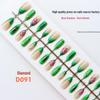 3D Almond-Shaped Wearable Nails: High-End Embossed Neon Green Nail Tips