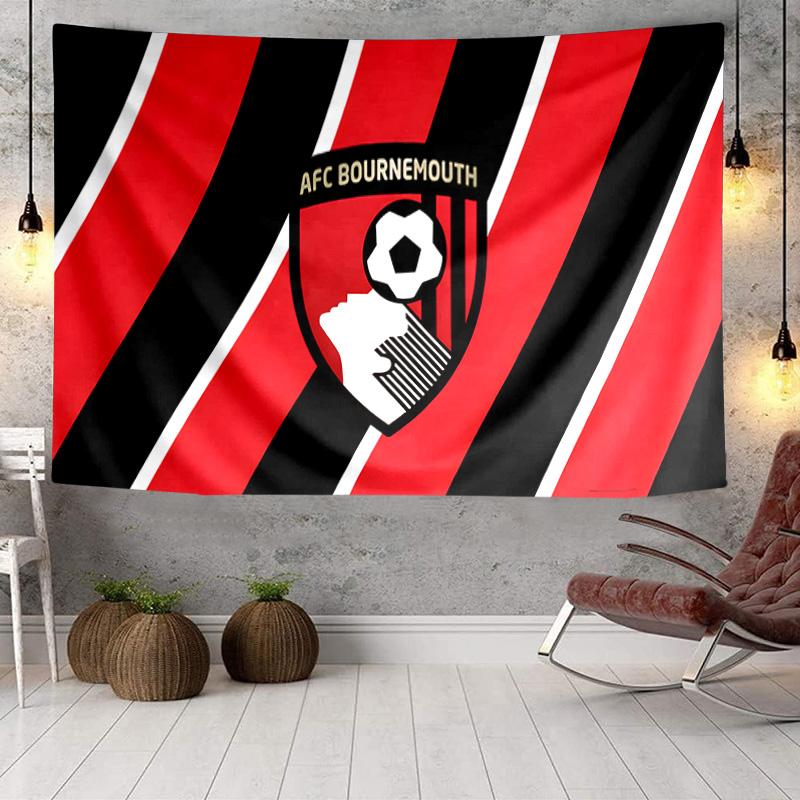 1PC Bournemouth Football Club Crest Tapestry Hanging for Bedroom,Livingroom, Playroom,Decor Art Room Wall Tapestry Holiday and Birthday Gifts