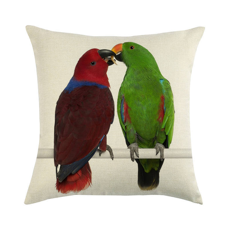 Painted Pattern Of The Macaw Digital Printing Short Plush Pillow Covers For Car Sofa Office Cushion Cover Home Goods
