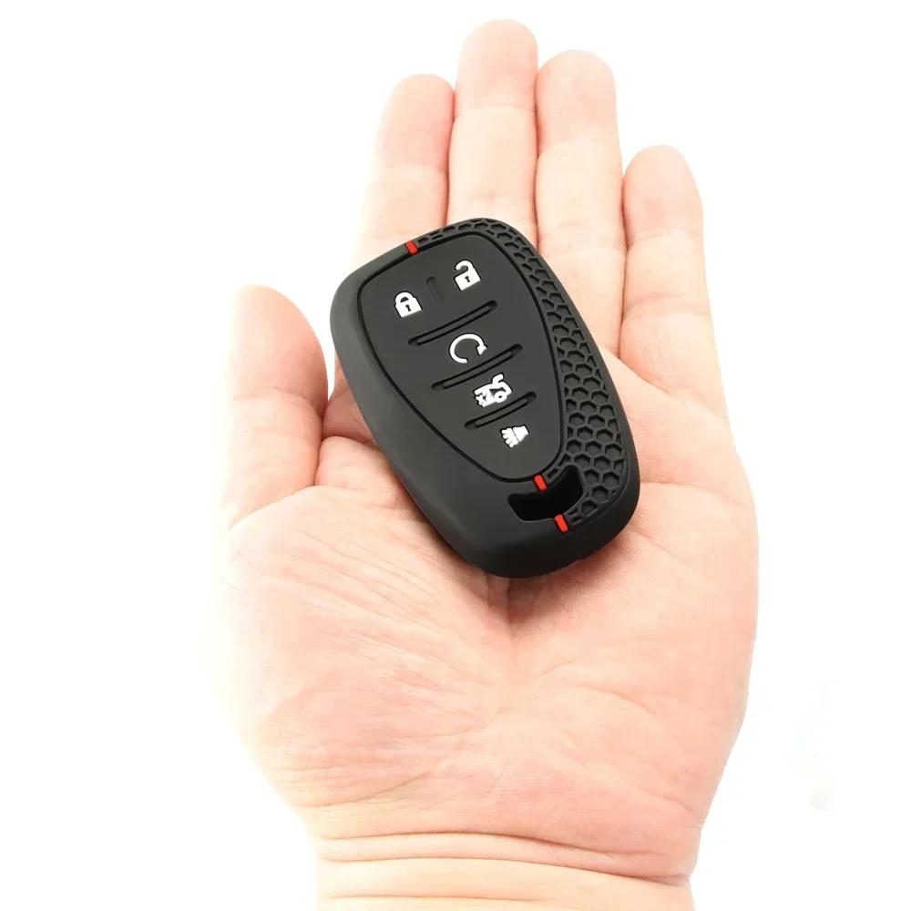 5 Button Silicone Car Key Case Cover for Chevy Chevrolet 2017 2018 2019 2020 2021 Chevy Malibu Camaro Trax Traverse So
