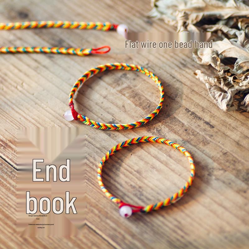 Handcrafted Multicolor Beaded Bracelet – Adult Dragon Boat Festival Five-Color Rope