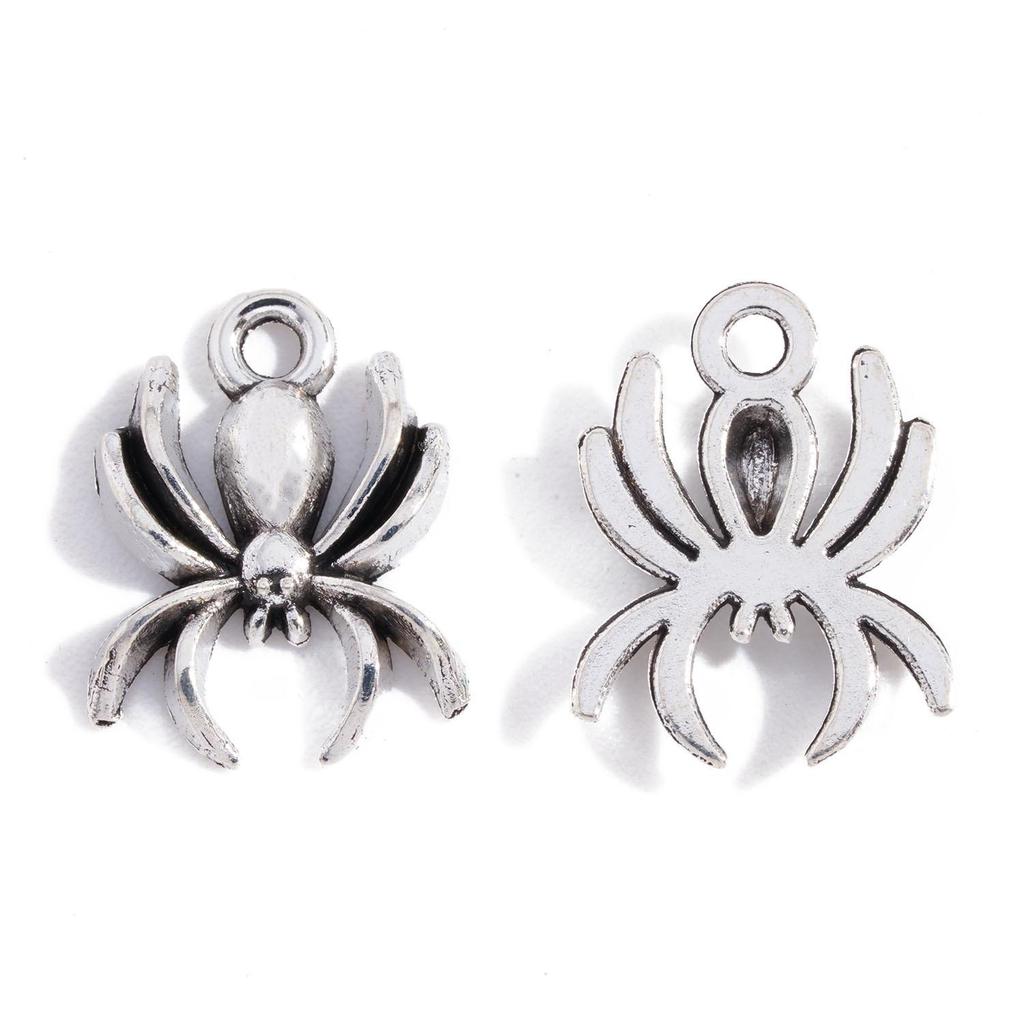 Multi-Color Halloween Spider Pendant - Retro Alloy Jewelry Necklace & Earring Accessory