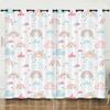 Curtain Rainbow Illustration Princess Girl 3D Digital Printing Blackout Curtain Punching