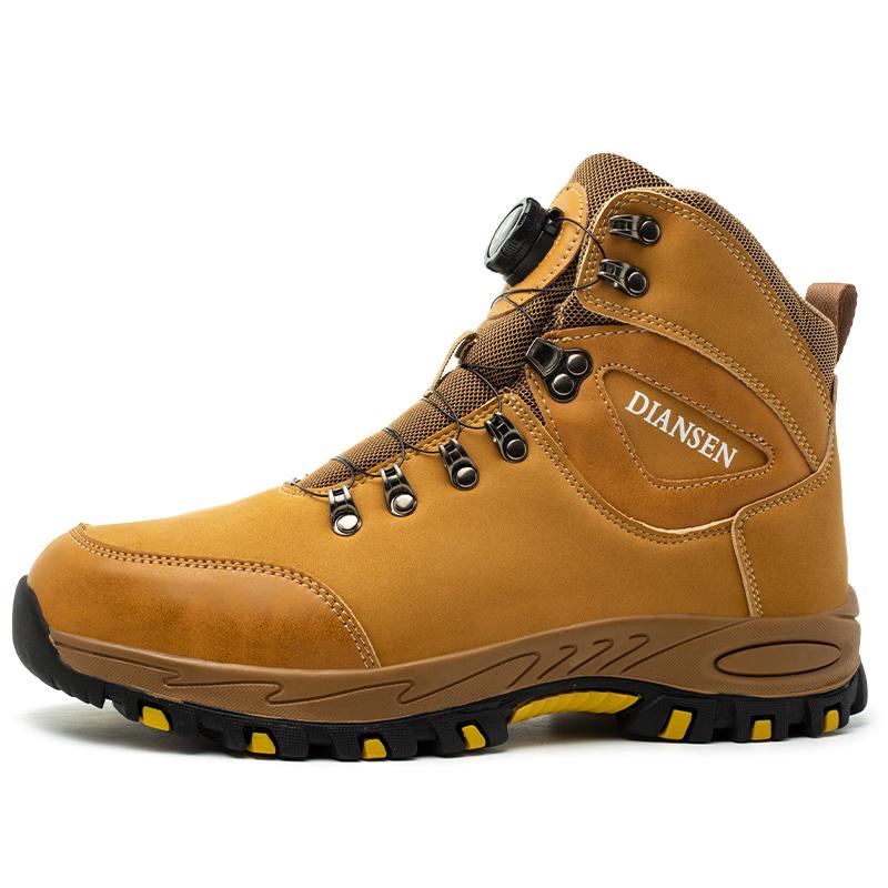 New Rotary Buckle Waterproof Safety Boots Men Indestructible Steel Toe Work Boots Anti-smash Stab-resistant Protective Boots