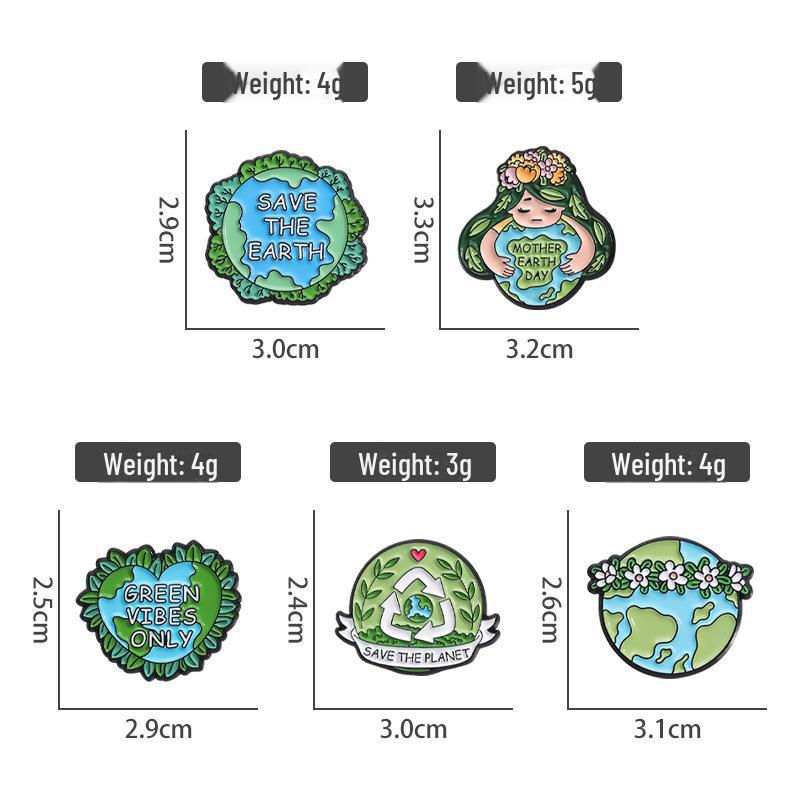 Set de broșe și medalii ecologice Earth Love Series